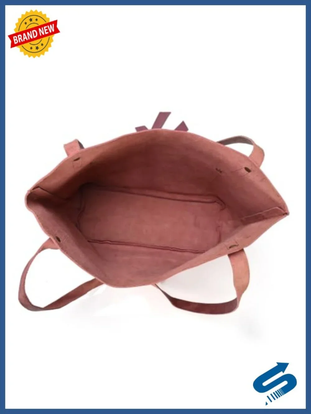 Genuine Leather Tote Bag with 2 Compartments for Women